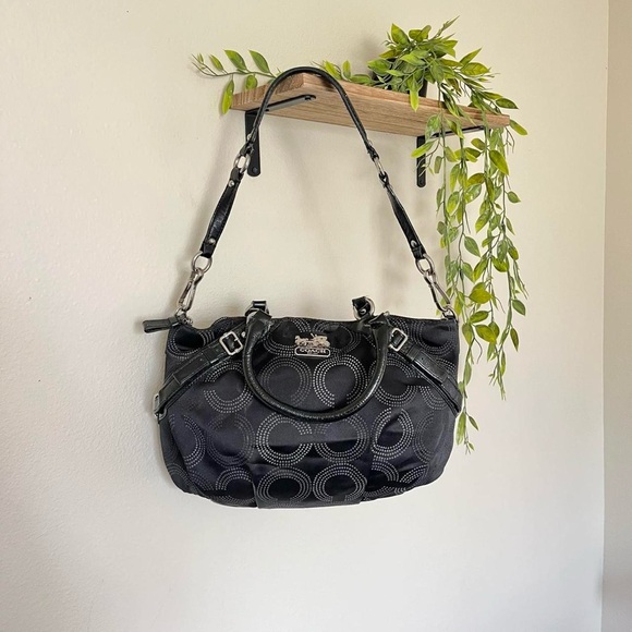 Vintage Coach Madison Sophia Black and Silver Shoulder Bag - Picture 1 of 8
